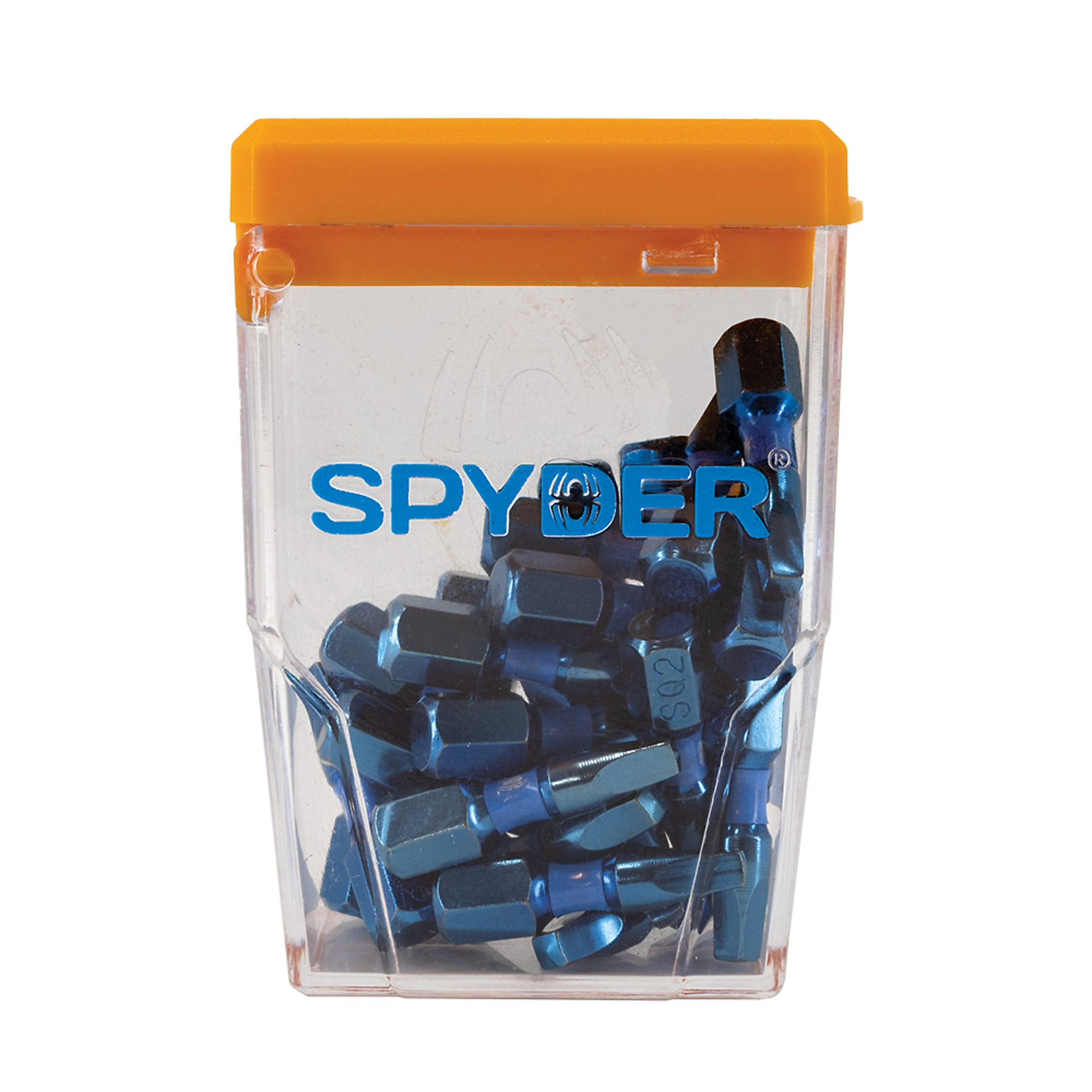 SPYDER Stinger™, 25Pc 1/4in. X 1in. Mach-Blue Impact Driver Bit, Sq2 Included (qty.) 25 Model# 19074